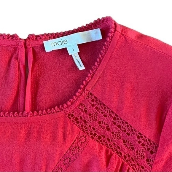 Maje Ransard Crepe Dress in Framboise (red/pink) - Picture 4 of 10